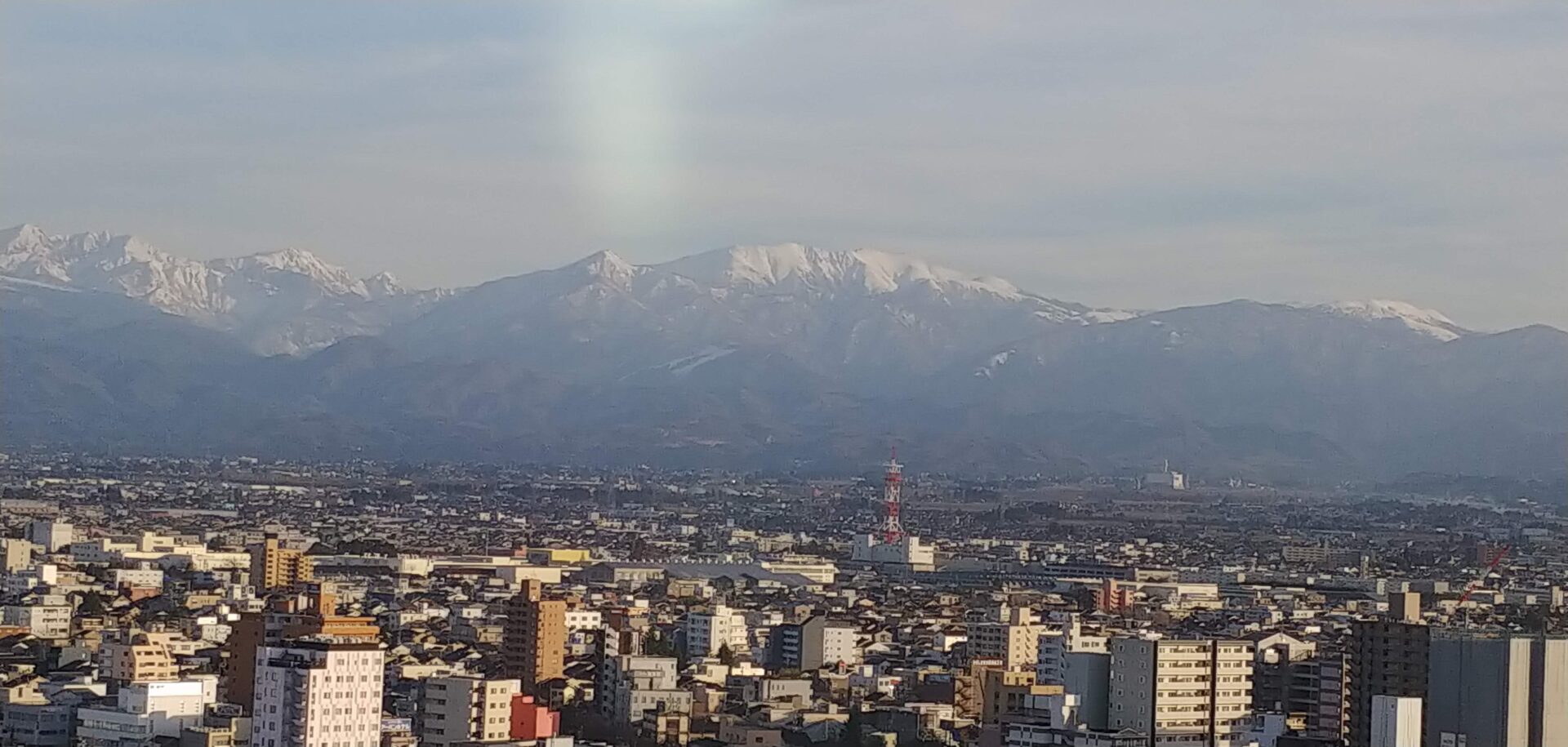 いたち川橋付近から仰ぐ立山連峰