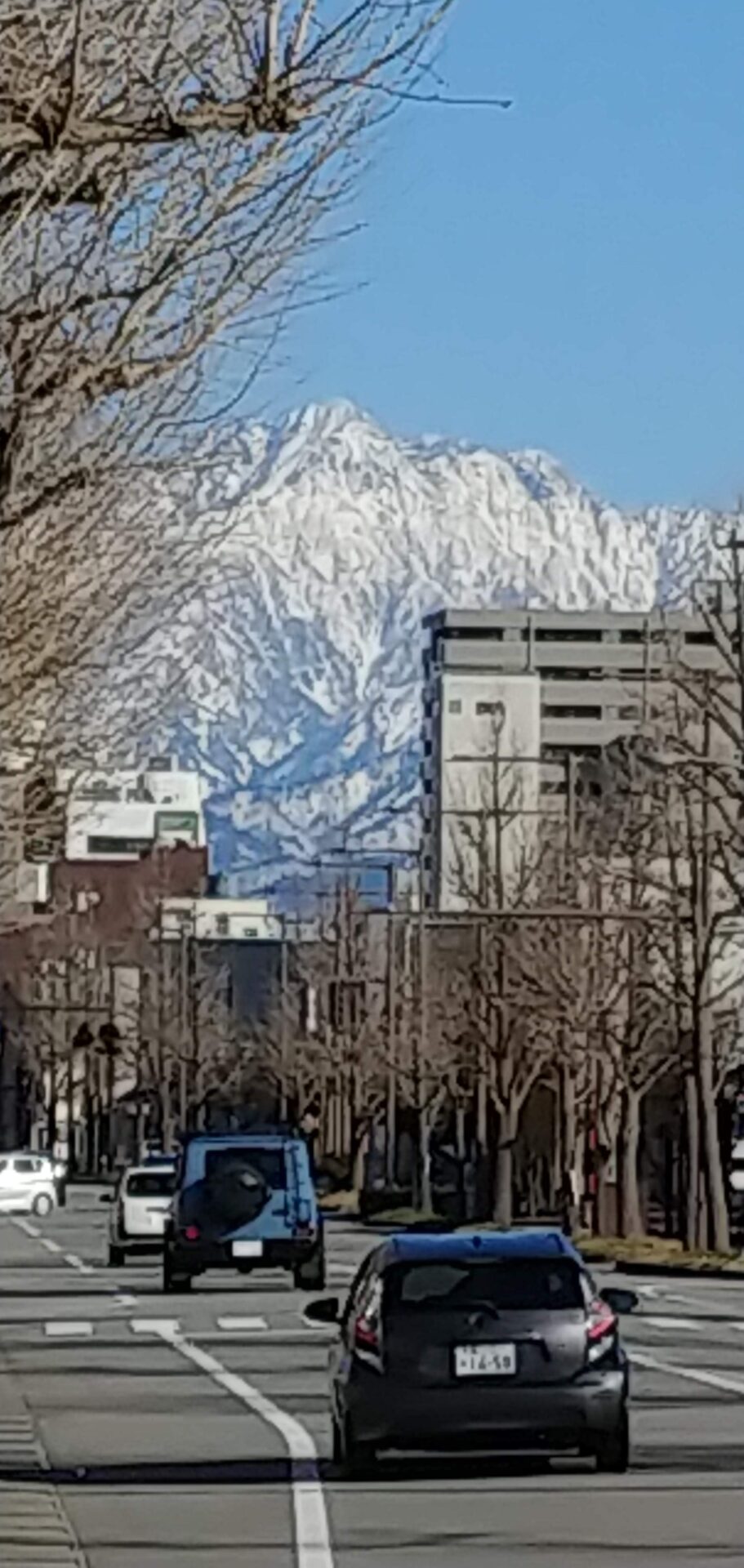 平和通りから見える立山連峰